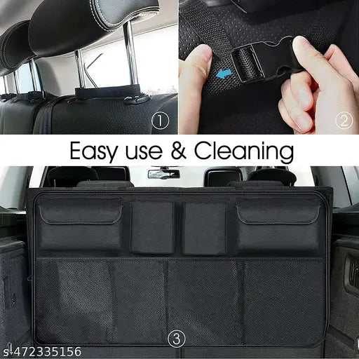 Car Trunk Organizer, Backseat Hanging Organizer With 8 Large Storage Bag