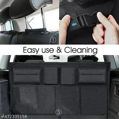 Car Trunk Organizer, Backseat Hanging Organizer With 8 Large Storage Bag
