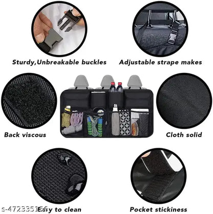 Car Trunk Organizer, Backseat Hanging Organizer With 8 Large Storage Bag